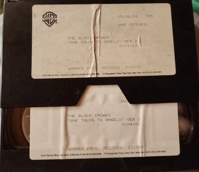 MAY 1991 ORIGINAL WARNER BROS THE BLACK CROWES PROMO VHS SHE TALKS TO ANGELS VHS - Image 1 of 4