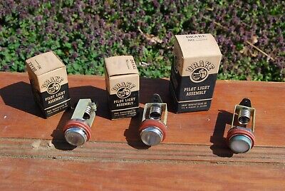 3pc Vintage Drake Clear Glass Pilot Assembly Indicator Lights NOS Colorless • 23$