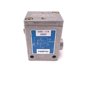 Festo 6890 VAK-1/4 Vacuum Generator, 80% Vacuum, 21-145PSI, 1/4"NPT - Picture 1 of 5