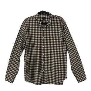 J. Crew Mens Size XL Black Cream Buffalo Plaid Button Down Shirt 08455 - Picture 1 of 4