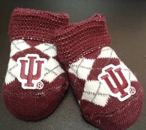 INFANT NCAA INDIANA ARGYLE BOOTIES- NEWBORN - Picture 1 of 1