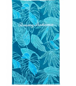 x2 Tommy Bahama Monstera Palm Teal Fronds Beach Towel Set Palm Leaves Tropical - Picture 1 of 5
