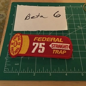 Vintage Federal Shotgun 75 Straight Trap Skeet Clay Shooting Embroidered Patch - Picture 1 of 6