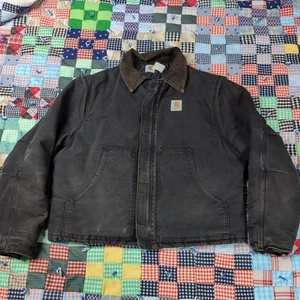 Vintage Carhartt Quilted Artic Jacket Faded Black J02 BLK Large Or XL - Picture 1 of 9