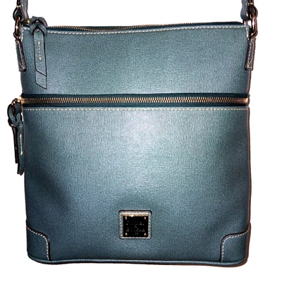 Dooney & Bourke Sage Green Saffiano Leather Crossbody Purse Bag Messenger Sample - Image 1 of 4