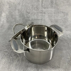 David Burke Restaurateur Stock Pot 3 Qt Stainless Steel Strainer Lip W/ Lid - Picture 1 of 14