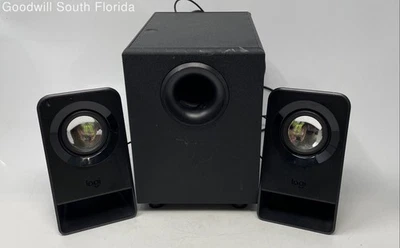 Logitech Black Home Audio Wired Dual Speaker Subwoofer System Not Tested - Image 1 of 4
