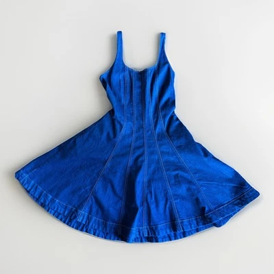 Vestido Kate Spade New York Denim Fit & Acampanado Sin Mangas Para Mujer Talla 6 Lavado Oscuro Foto 1 de 4