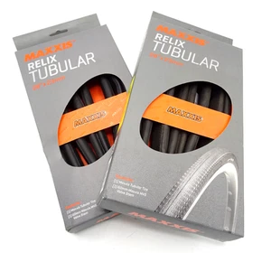 Maxxis Relix 28" x 23mm Tubular Road Racing Bike Tyre Black Pair New TY-427-F8 - Picture 1 of 7