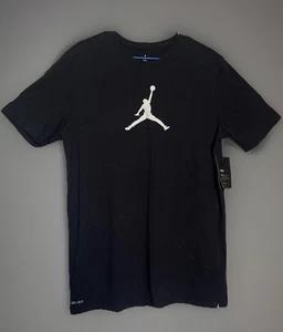 Authentic Air JORDAN Retro Flight t-shirt SZ L large tee  Dry Fit Black/White - Picture 1 of 7