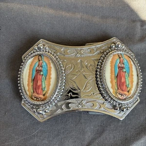 Silberfarbene Gürtelschnalle Jungfrau Maria - Bild 1 von 4