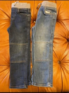2 Pairs Hanna Anderson | Kickstart Double Knee Pull-On Relaxed Jeans | Size: 5 - Picture 1 of 5