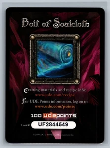 World of Warcraft TCG 2009 Bolt of Soulcloth 100 UDE Points WOW Expired Code - Picture 1 of 2
