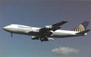 Vintage Airplanes Airlines Postcard Continental Boeing B-747-243B N33021 - Picture 1 of 2
