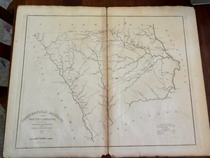 Orig. Vintage 1825 Karte Chesterfield District SOUTH CAROLINA, Mills Atlas, TANNER - Bild 1 von 2