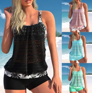 Sommer Damen Tankini Set Bademode Swimwear Badeanzug Strandkleidung Swimsuit Neu - Bild 1 von 12