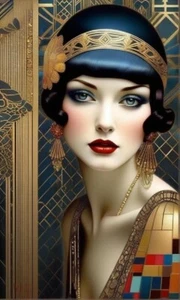 Set di DUE Blocchi Tessuto Trapuntata Trapuntata Artigianale 3x7 Retro Vintage ART DECO GLAM #3 - Foto 1 di 1