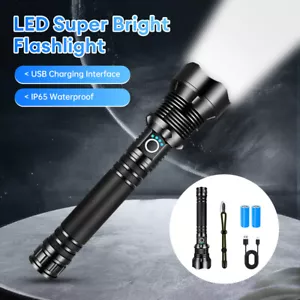 XHP90 Brightest 2500000LM LED Powerful Zoomable Torch Rechargeable Flashlight - Picture 1 of 17