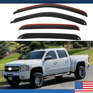 For 2007-2013 Chevy GMC In-Channel Window Visors Vent Sun Rain Guard Deflectors - Picture 1 of 9