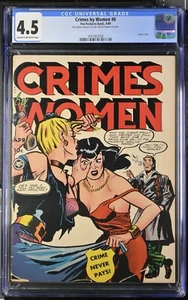 Crimes By Women #6 CGC 4.5 Fox Features 1949 Classic Cover Shoe Fight 17 Census! - Picture 1 of 2