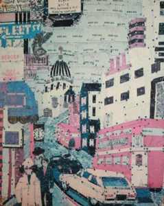 European Abstract Cityscape Art Print Signed - Picture 1 of 10