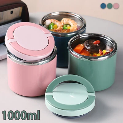 Lancheira térmica 1000 ml garrafa de comida Bento isolada recipiente para sopa de alimentos - Imagem 1 de 4