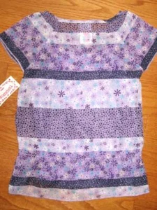 Toughskins girls size Large 6X Purple 2-piece sheer tunic flower Top NWT - Picture 1 of 4
