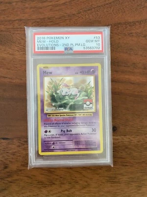 2016 Pokemon XY Mew - Holo PSA 10 EVOLUTIONS - 2nd PL.PM.LG. Mewtwo Charizard - Image 1 of 2