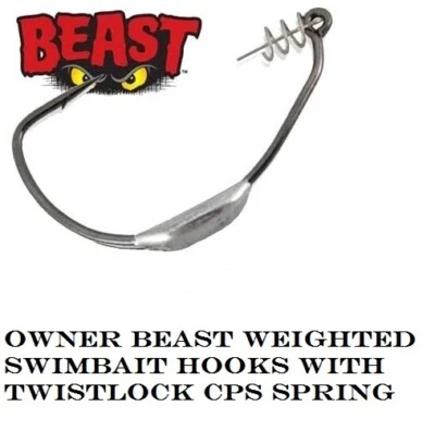 Owner Beast Weighted Swimbait Hooks 5130W - Choose Size / Weight - Image 1 of 2