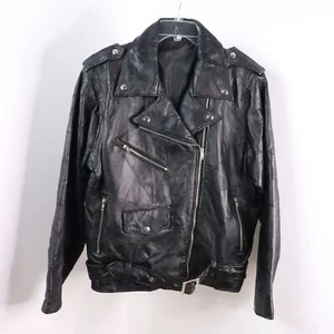 Vintage Herren M God Bless America Eagle Echtleder Motorrad Jacke Mantel - Bild 1 von 11