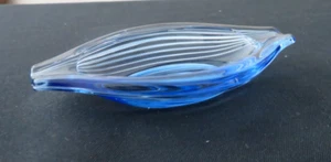 Vintage Depression Glass Cobalt Blue Small Oval Spoon Rest Nesting 1930's - Picture 1 of 6