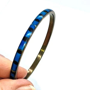 Embellished brass bangle stone or shell design glued on - Picture 1 of 4