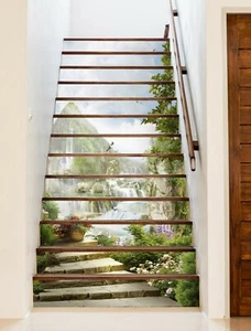 3D Mountain Green 554NA Stair Risers Decoration Photo Mural Decal Wallpaper Fay - Bild 1 von 5