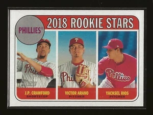 2018 Topps Heritage J.P. Crawford Victor Arano Yacksel Rios Phillies RC (#273) - Imagen 1 de 2