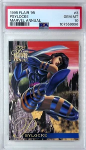 1995 Marvel Annual '95 Flair Psylocke #3 PSA 10 GEM MT POP 9 - Picture 1 of 2