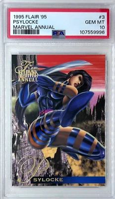 1995 Marvel Annual '95 Flair Psylocke #3 PSA 10 GEM MT POP 9 - Image 1 of 2