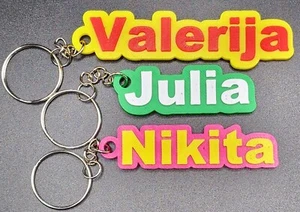 3D Personalised Keychain Keyring Printed Gifts for Children Tag school bag - Foto 1 di 12