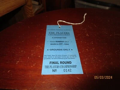 Boleto de golf Players Championship 1994 Greg Norman gana con -24 ronda final Foto 1 de 2