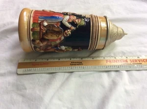 west Germany multicolor Beer stein Royal KING empire numbered Lidded 9” man cave - Picture 1 of 11