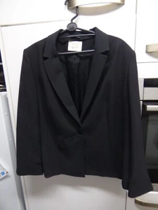 Womens Plus Size 20 Black Blazer Smart Jacket By Anne Harvey - Picture 1 of 7