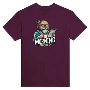 Morning Wood Heavyweight Unisex Crewneck T-shirt - Picture 1 of 12