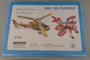 Großes 3D Puzzle Hubschrauber & Doppeldecker ab 3 Jahren Neu im Karton versiegelt 2 in 1 - Bild 1 von 2