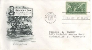September 14 1953 USPS FDC 3 Cent Sagamore Hill Stamp Theodore Roosevelt Vintage - Picture 1 of 1