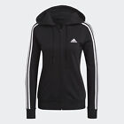 adidas women Essentials French Terry 3-Stripes Full-Zip Hoodie