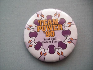 '90 Team Power Saint Paul Pioneer Press pinback - grupo de fútbol - Imagen 1 de 2