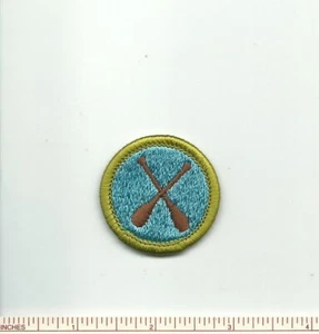 EF SCOUT BSA CANOEING MERIT BADGE TYPE H PLASTIC BACK INSIGNIA CROSSED PADDLES ! - Picture 1 of 1