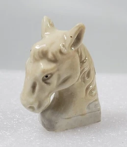 Keramik Pferdekopf 2" Japan Cracker Jack Karneval Preis? Creme Miniatur  - Bild 1 von 6
