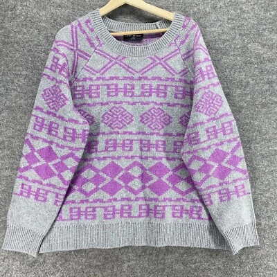 Lane Bryant Sweater Pullover Women 18/20 Plus Gray Geometric Knit Long Sleeve - Image 1 of 4