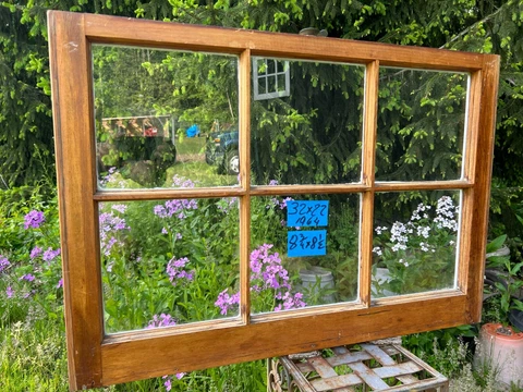 1 -32 x 22 Vintage Window Bottom sash old 6 pane Frame  1964  Arts & Craft Cover