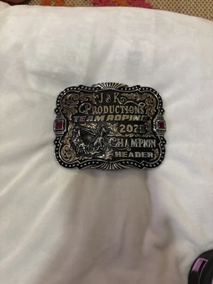 Trophy Rodeo Champion Пряжка на Ремень Команда Roper Roping Header Heeler - Изображение 1 из 2